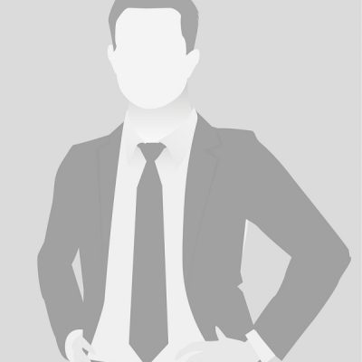 Default placeholder businessman half-length portrait photo avatar. Man gray color